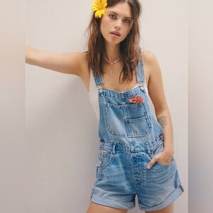 Free People We The Free Ziggy Shortalls in Follow Your Heart Blue
